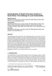 Standardization of Health Information Systems in