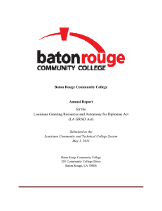 Baton Rouge Community College Annual Report for the
