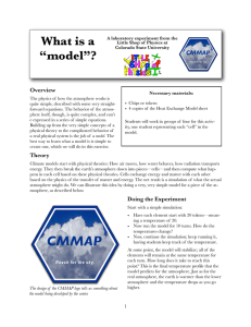 What is a “model”? CMMAP Overview