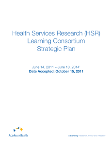Health Services Research (HSR) Learning Consortium Strategic Plan