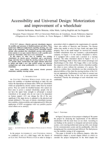 Accessibility and Universal Design: Motorization and improvement of a wheelchair