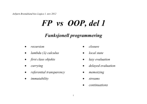FP  vs  OOP, del 1  Funksjonell programmering 