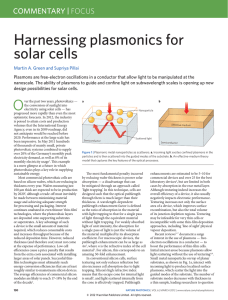 Harnessing plasmonics for solar cells commentary | focus