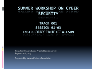 SUMMER WORKSHOP ON CYBER  SECURITY   TRACK 001 