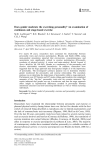 Does gender moderate the exercising personality? An examination of