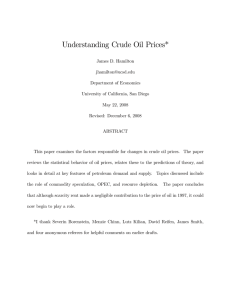 Understanding Crude Oil Prices*