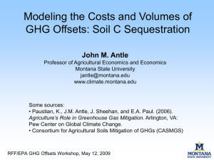 Modeling the Costs and Volumes of GHG Offsets: Soil C Sequestration