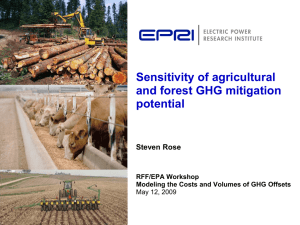 Sensitivity of agricultural and forest GHG mitigation potential Steven Rose