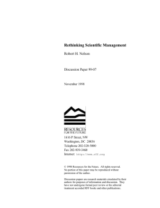 Rethinking Scientific Management Robert H. Nelson Discussion Paper 99-07 November 1998