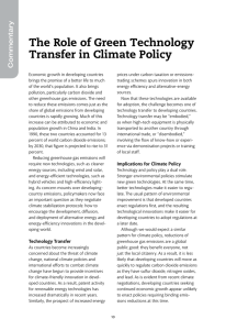 The Role of Green Technology Transfer in Climate Policy Commentary