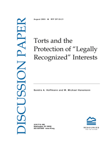 DISCUSSION PAPER Torts and the Protection of “Legally