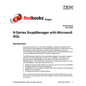 Red books N Series SnapManager with Microsoft SQL