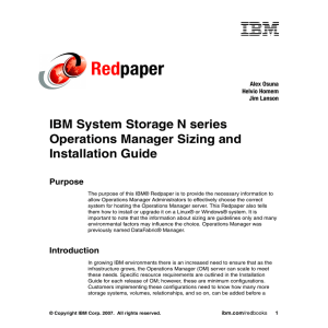 Red paper IBM System Storage N series Operations Manager Sizing and