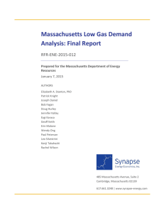 Massachusetts Low Gas Demand Analysis: Final Report RFR-ENE-2015-012