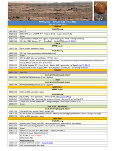 MARS Agenda || Berlin, GE || 15-19 June 2015 MONDAY MARS Plenary