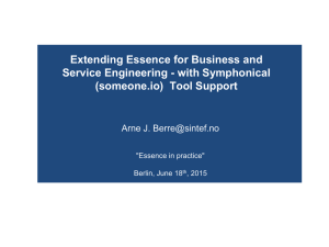 Extending Essence for Business and Service Engineering - with Symphonical Arne J.