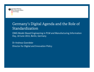 Germany’s Digital Agenda and the Role of Standardization