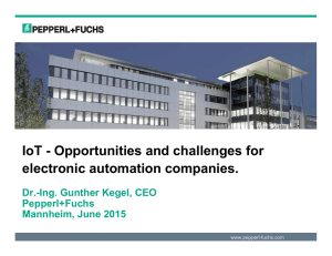 IoT - Opportunities and challenges for electronic automation companies. Pepperl+Fuchs