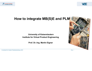 How to integrate MB(S)E and PLM University of Kaiserslautern