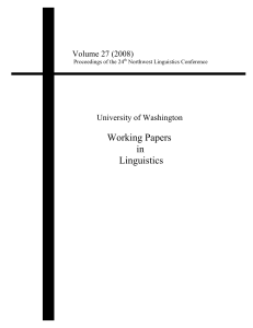Working Papers  in Linguistics