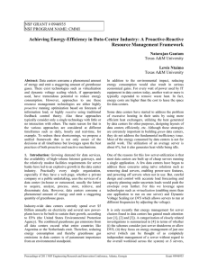 Achieving Energy-Efficiency in Data-Center Industry: A Proactive-Reactive Resource Management Framework