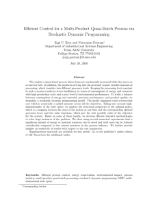 Efficient Control for a Multi-Product Quasi-Batch Process via Stochastic Dynamic Programming