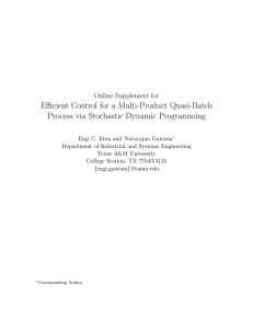 Efficient Control for a Multi-Product Quasi-Batch Process via Stochastic Dynamic Programming
