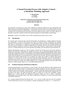 A Tunnel Freezing Process with Adaptive Control –