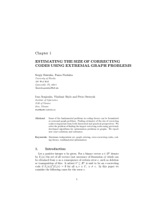 Chapter 1 ESTIMATING THE SIZE OF CORRECTING CODES USING EXTREMAL GRAPH PROBLEMS