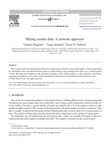 Mining market data: A network approach ARTICLE IN PRESS Vladimir Boginski