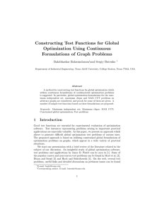 Constructing Test Functions for Global Optimization Using Continuous Formulations of Graph Problems