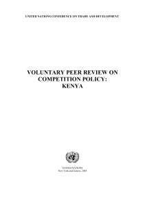 VOLUNTARY PEER REVIEW ON COMPETITION POLICY: KENYA