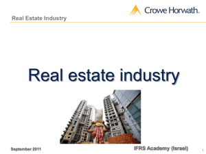Real estate industry  Real Estate Industry IFRS Academy (Israel)