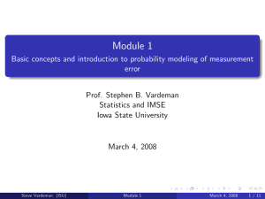 Module 1 Basic concepts and introduction to probability modeling of measurement error