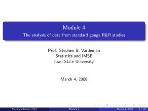 Module 4 The analysis of data from standard gauge R&amp;R studies