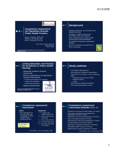 6/13/2008 Background Competency Assessment for Population-focused