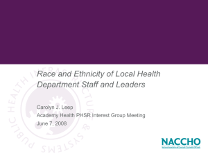 Race and Ethnicity of Local Health Department Staff and Leaders