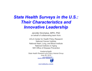 State Health Surveys in the U.S.: Their Characteristics and Innovative Leadership