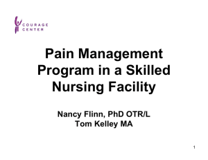 Pain Management Program in a Skilled Nursing Facility Nancy Flinn, PhD OTR/L