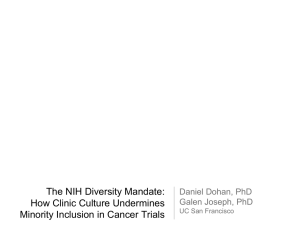 The NIH Diversity Mandate: H Cli i C l U d