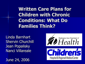 Written Care Plans for Children with Chronic Conditions: What Do Families Think?