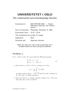 UNIVERSITETET I OSLO Det matematisk-naturvitenskapelige fakultet