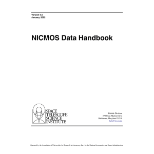 NICMOS Data Handbook Hubble Division 3700 San Martin Drive