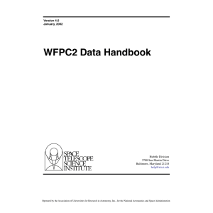 WFPC2 Data Handbook Hubble Division 3700 San Martin Drive