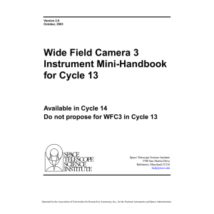 Wide Field Camera 3 Instrument Mini-Handbook for Cycle 13 Available in Cycle 14