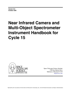 Near Infrared Camera and Multi-Object Spectrometer Instrument Handbook for