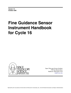 Fine Guidance Sensor Instrument Handbook for Cycle 16