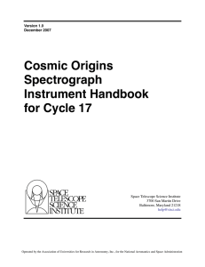 Cosmic Origins Spectrograph Instrument Handbook