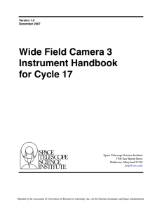 Wide Field Camera 3 Instrument Handbook for Cycle 17
