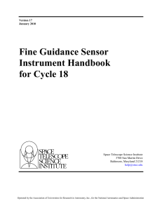 Fine Guidance Sensor Instrument Handbook for Cycle 18 Space Telescope Science Institute